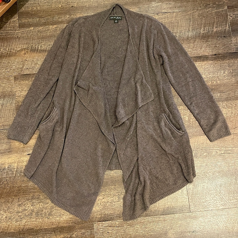 Barefoot Dreams Cozy Chic Ultra Lite Hi/lo Cardigan || Size Large || Brown Gray
